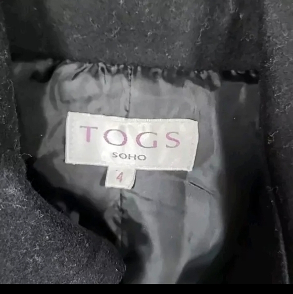 Togs soho coat Jacket size 4 black B32#Coats - Picture 5 of 10
